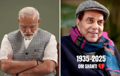 PM Modi pays tribute to Dharmendra after his death