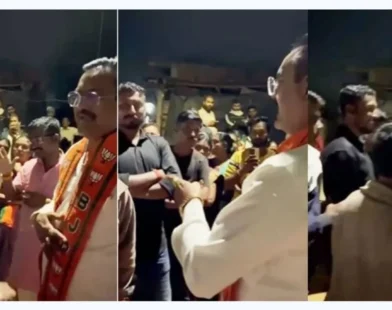 भद्रावतीत महिलांनी अनिल धनोरकरांना घेराव घातला