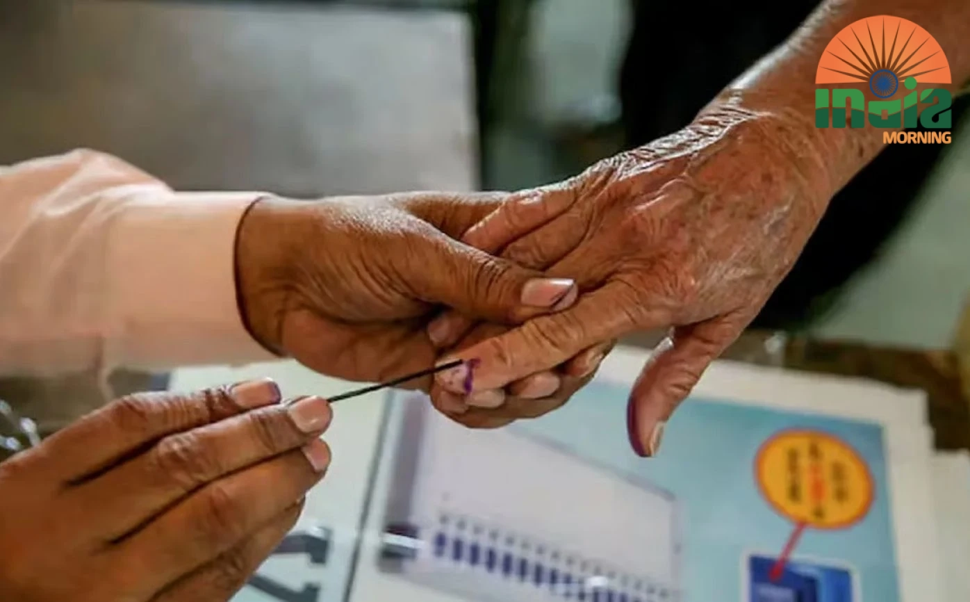 Maharashtra municipal election voters queue at polling booth